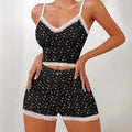 Floral Lace Trim Cami Crop Top And Matching Shorts Set Featuring Elegant Look For Women Sexy Erotic Lingerie Costumes Outfits