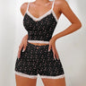 Floral Lace Trim Cami Crop Top And Matching Shorts Set Featuring Elegant Look For Women Sexy Erotic Lingerie Costumes Outfits