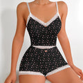 Floral Lace Trim Cami Crop Top And Matching Shorts Set Featuring Elegant Look For Women Sexy Erotic Lingerie Costumes Outfits